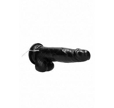 Vibrating Realistic Cock - 8" - With Scrotum - Black